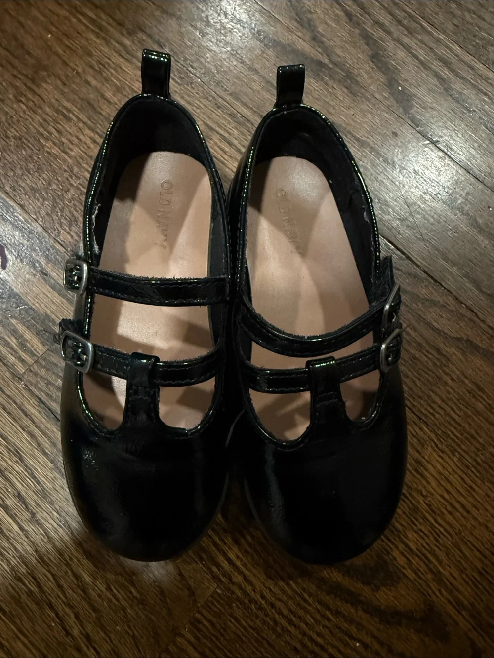 Old Navy Black Patent Double-Strap Mary Janes